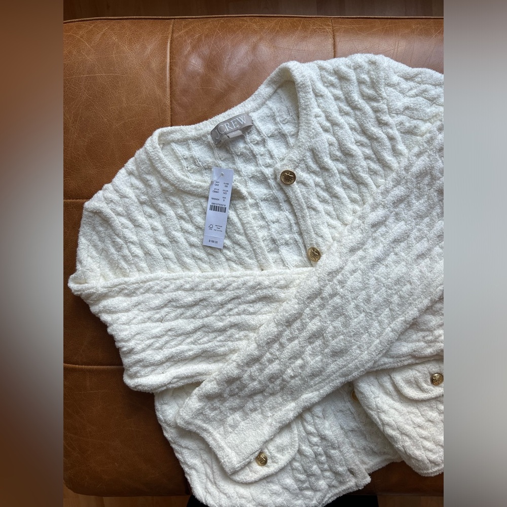 BRAND NEW JCREW white cardigan / sweater